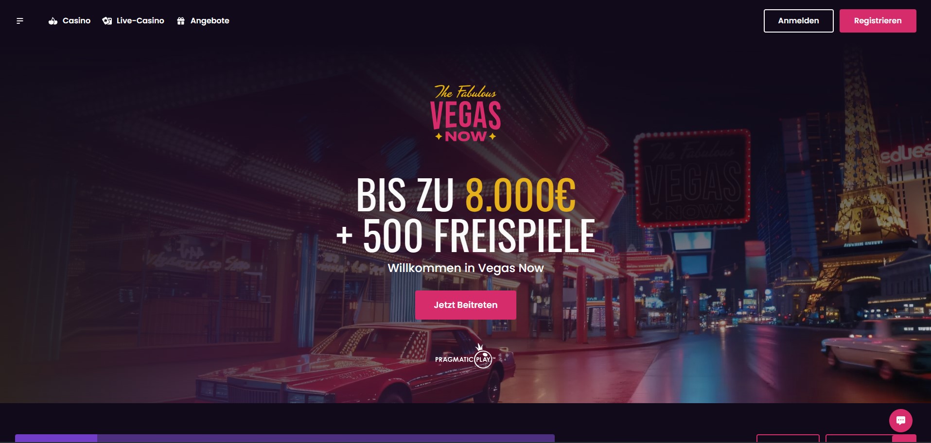 VegasNow-Casino-Willkommensbonus